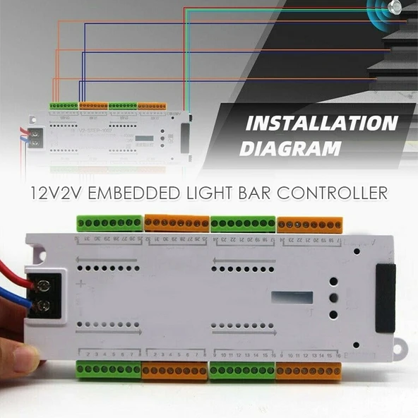 Akıllı Merdiven Aydınlatması lamba PIR hareket sensör STEP-1002 basamak adım kontrol 12V-24V Kontrol Sistemi SMD COB tek renkli LED şerit cihaz - 6