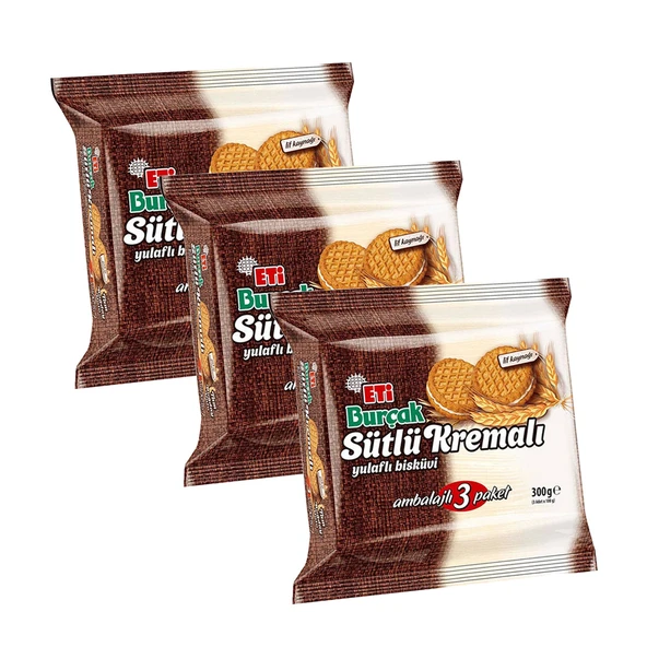 Eti Burçak Sütlü Kremalı 300 gr (3x100 gr) x 3 Adet
