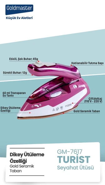 Goldmaster GM-7617 Turist 1100 W Seyahat Ütüsü - 3