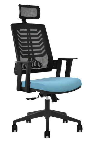 Hunt Mobilya Kuko Mavi Kumaş Ofis Makam Koltuğu