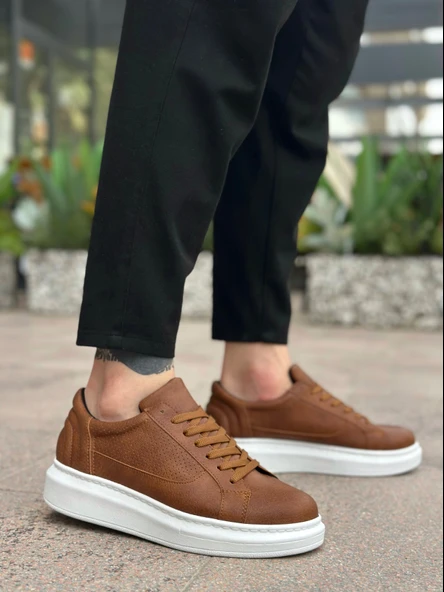 ET0423 Kalın Tırtık Yüksek Taban Taba Bağcıklı Spor Erkek Ayakkabı - Resim 3