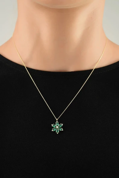 Çiçek Altın Kolye - 3