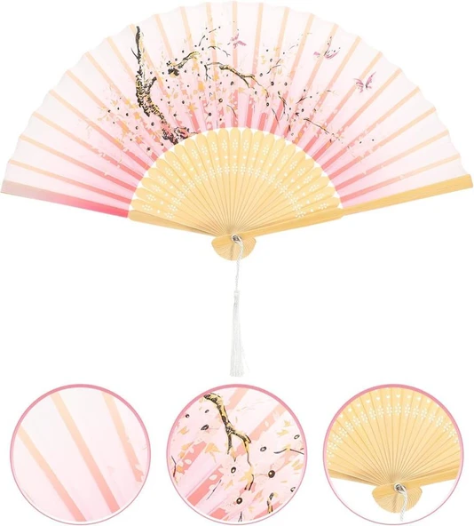 Beluga Yelpaze Bambu Serinletici Vintage Şık Püsküllü Japon Yelpaze 0426 2 Adet - 2