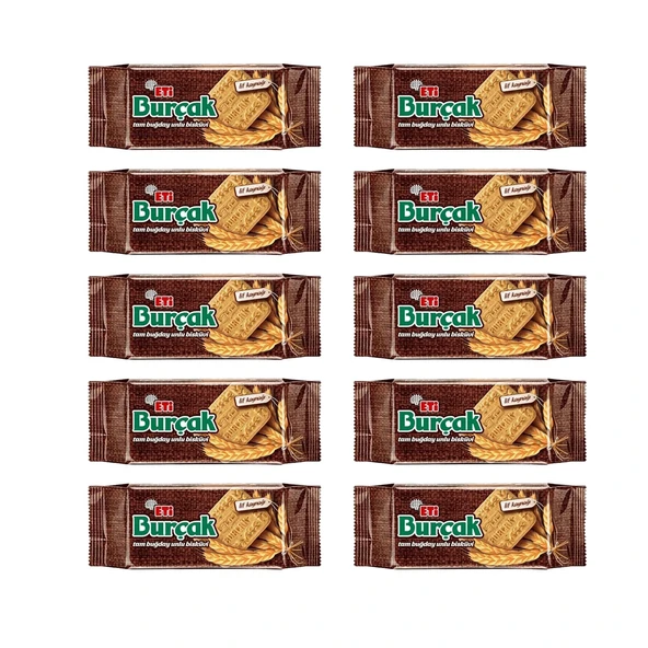 Eti Burçak Tam Buğday Unlu Bisküvi 131 g x 10 Adet