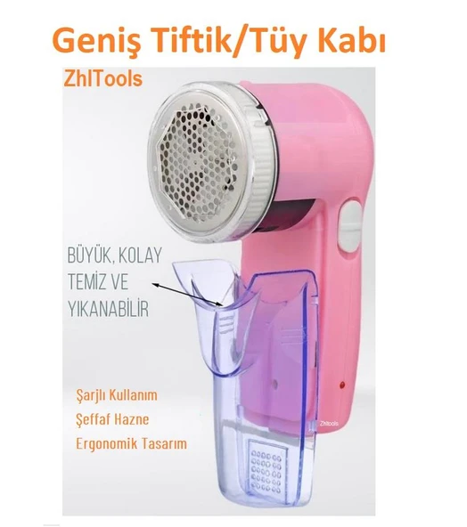 Zhltools Şarjlı Tiftik Tüy Toplama Aleti Pembe - 3