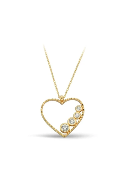 Kadın Gold Kalp Altın Kolye Zk0236
