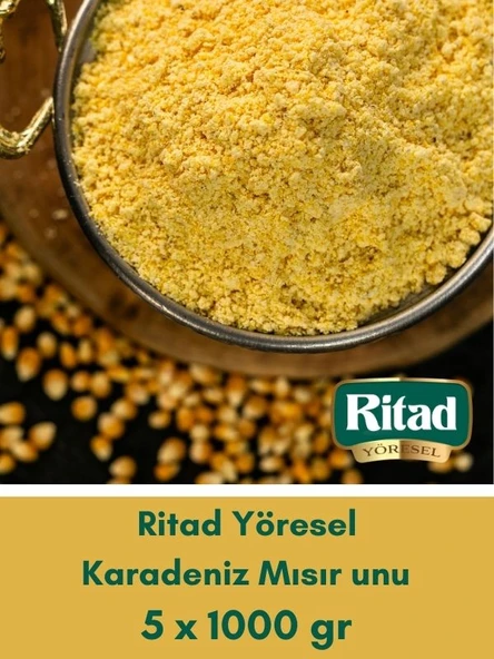 Ritad Yöresel Karadeniz Mısır Unu 1000 g x 5 Adet (Ekmeklik-Muhlamalık)