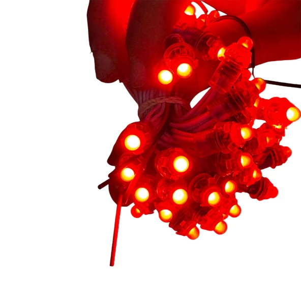 LED piksel ışık dış mekan ışık IP66 DC 12V 12mm kırmızı renkli noel yılbaşı dekoratif aydınlatma su geçirmez reklam tabela perde led - 7