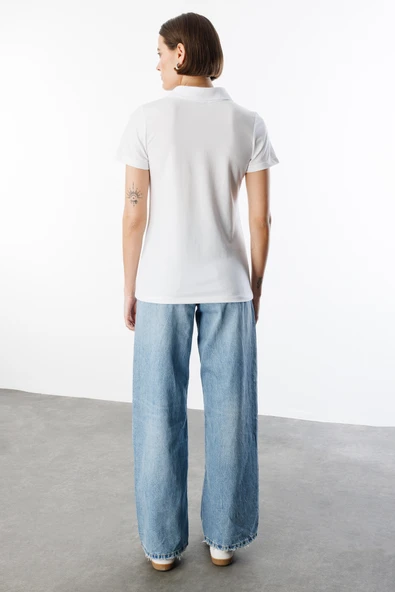 Kadın Basic Polo Yaka Tişört KADIN-POLOYAKA - 4