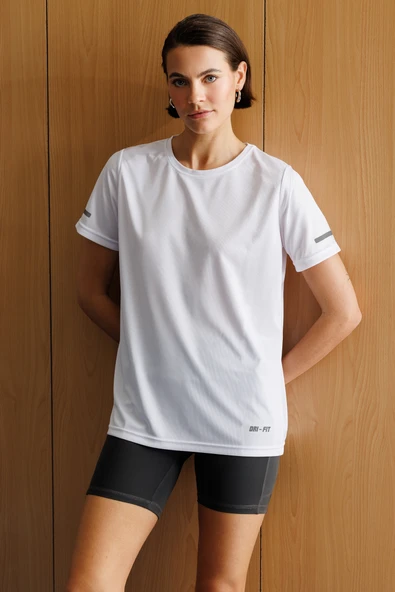 Kadın Nem Emici Hızlı Kuruma Atletik Teknik Performans Spor T-shirt DRIFIT-KISAKOL - 6