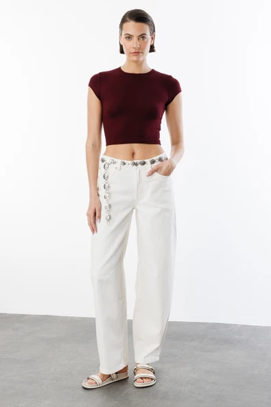 Kısa Kollu Kadın Crop T-shirt CROP-T-SHIRT - 10