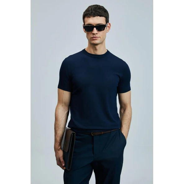 Lufian Minimalist Regular Fit Kısa Kol Erkek T-Shirt - Günlük Şıklık - Resim 5