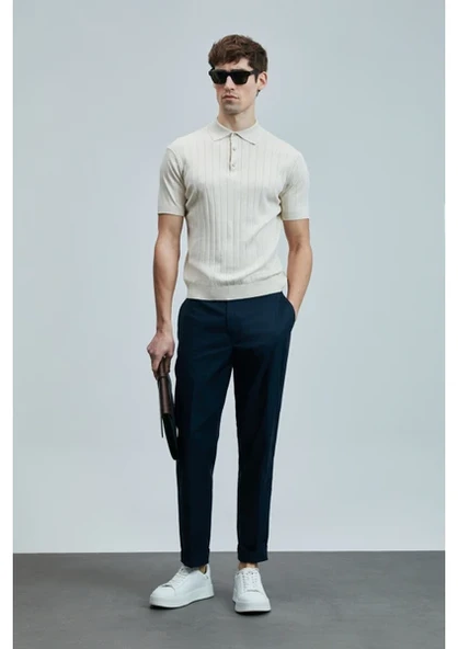 Lufian Minimalist Polo Yaka Kısa Kol Erkek T-Shirt - Rahat ve Şık