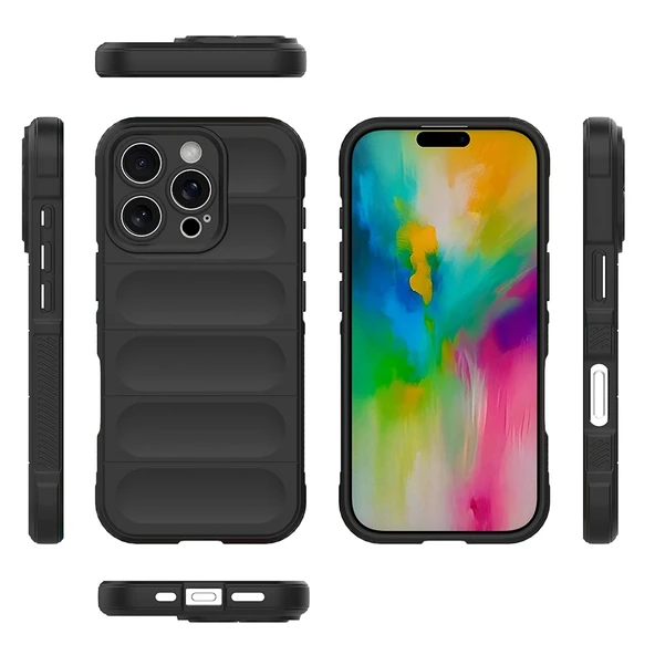 Apple iPhone 16 Pro Kılıf Esnek TPU Oyuklu Arka Yüzey Tasarımlı Redclick Etnik Silikon Kapak - 4