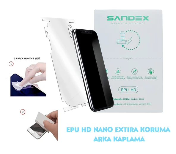 Huawei P20 PRO NANO Full Arka Kaplama Esnek ULTRA İnce - SANDEX - EPU HD ürün görseli 1