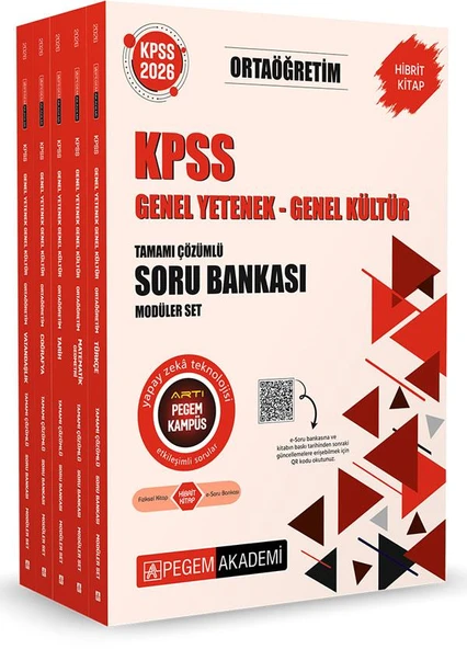 Pegem 2026 Ortaöğretim Soru Bankası Modüler Set Genel Yetenek Genel Kültür Tamamı Çözümlü (5 Kitap)
