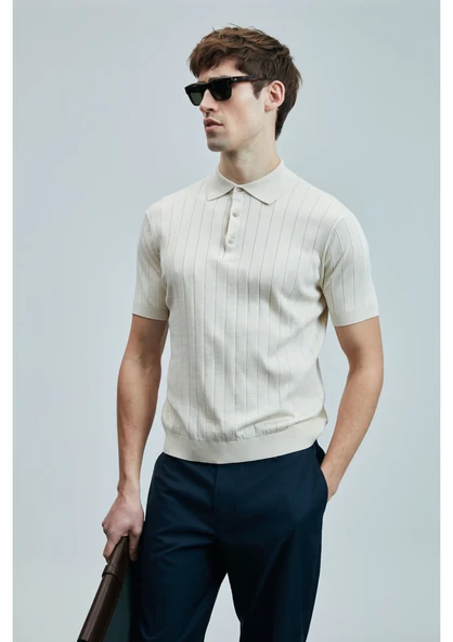 Lufian Minimalist Polo Yaka Kısa Kol Erkek T-Shirt - Rahat ve Şık - 2