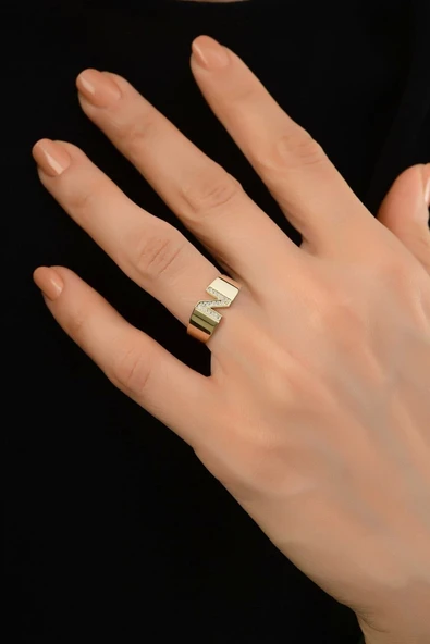 8 Ayar Harf Altın Yüzük - 5