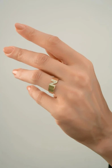 8 Ayar Harf Altın Yüzük - 3