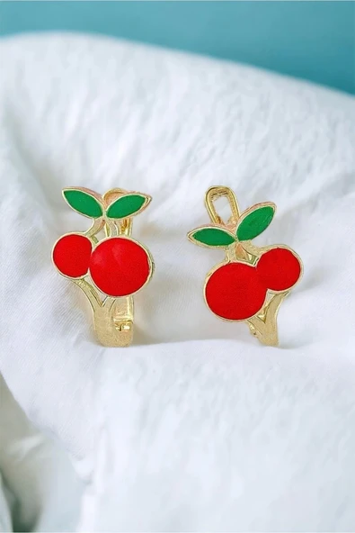 Kadın Altın Kiraz Altın Çocuk Küpesi - Resim 2