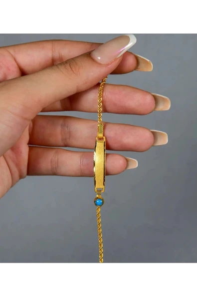 Halatlı Desenli Bebek Künyesi