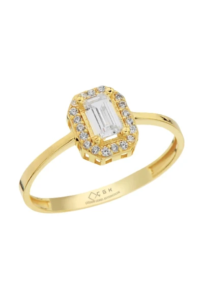 14 Ayar Baget Altın Yüzük (gümüş Kolye Hediyeli)