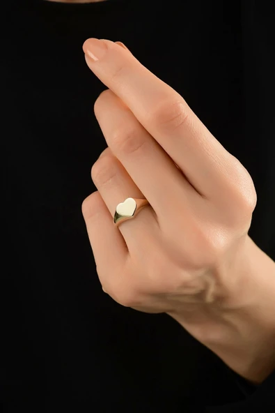 Çıtır Kalp Altın Yüzük - Resim 5