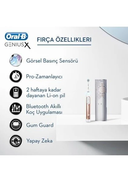 Oral-B Genius X 20000 Luxe Edition Rose Gold Şarjlı Diş Fırçası - 4