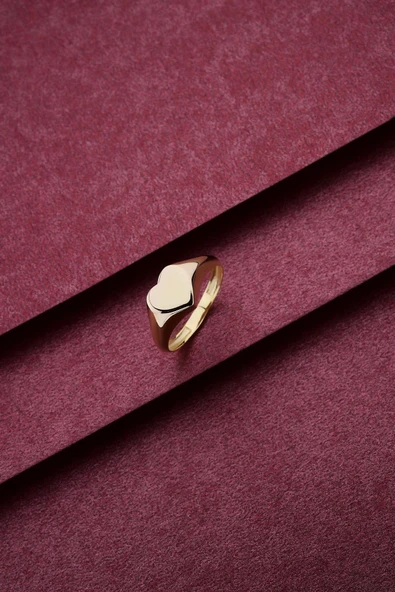 Çıtır Kalp Altın Yüzük - Resim 4