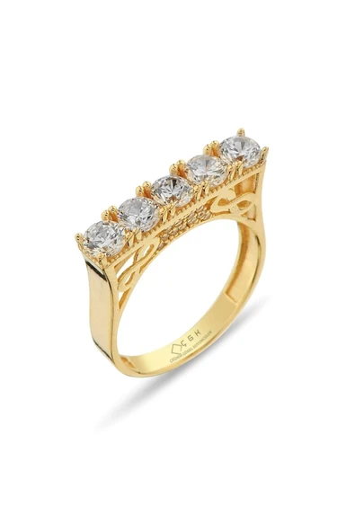 5 Taş Altın Yüzük ürün görseli 1