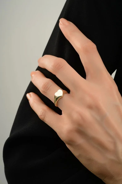 Çıtır Kalp Altın Yüzük - Resim 3