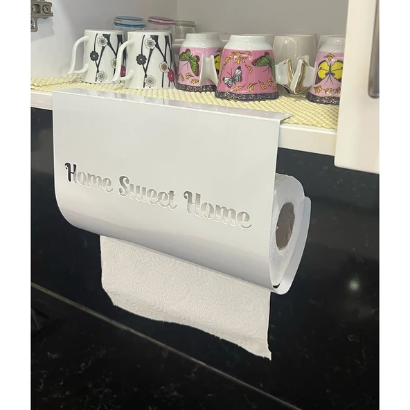 Home Sweet Home Temalı Beyaz Kağıt Rulo Havluluk - Resim 4