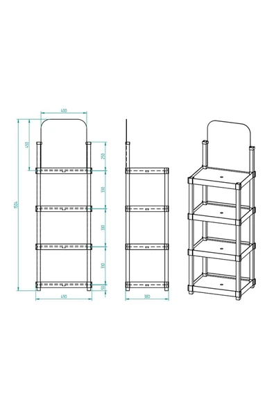Plastik Kolay Kurulum Ürün Teşhir Standı - 4