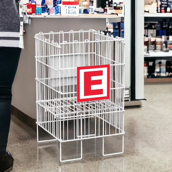 ECZANE 40X40 KATLANIR TEL HAVUZ SEPET BEYAZ - 6