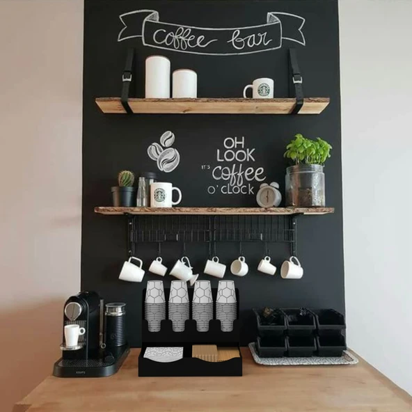 Metal Çay ve Kahve Organizasyon Karton Bardaklık Standı 8 oz - 7