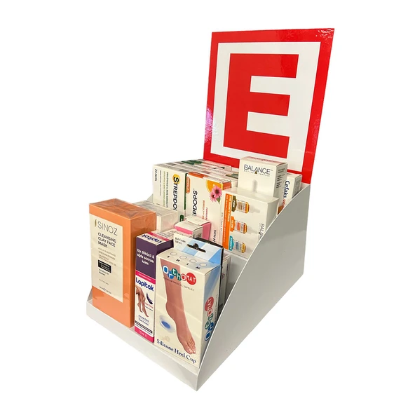 Tezgahönü Eczane Logolu Masaüstü Stand - 25cm, 2 Katlı, Beyaz Renk - 5