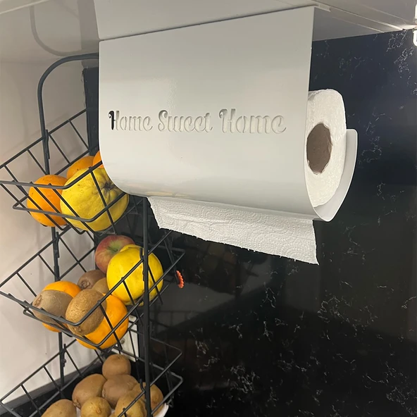 Home Sweet Home Temalı Beyaz Kağıt Rulo Havluluk - Resim 7