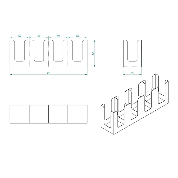 4 Bölmeli Karton Bardaklık ve 2' li Tek yuvalı Karistirici ve Şeker Endüstriyel Mutfak Kahve Aksesuar Düzenleyici Siyah Çok Bölmeli Kafe/Ofis Kahve Standı - 8