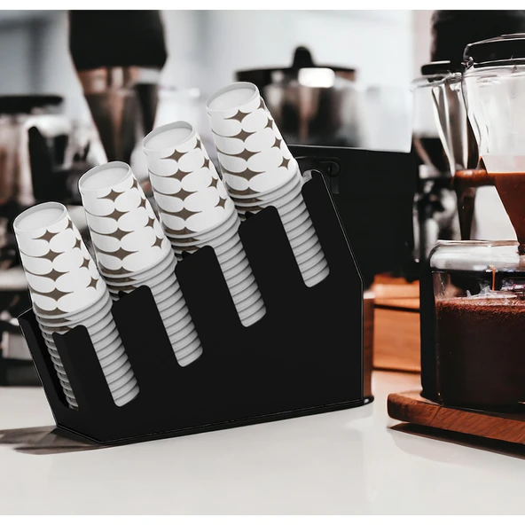 4 Bölmeli Kademeli Karton Bardak Standı Karton Bardaklık - 16 oz Bardak Uyumlu - 8