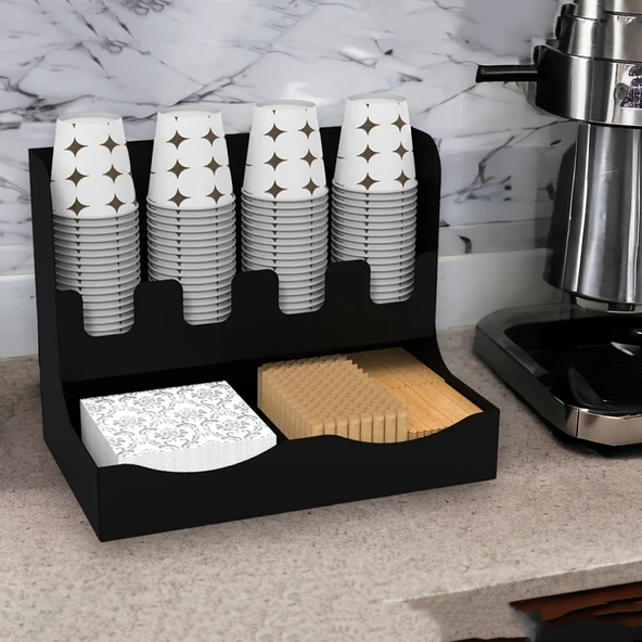 Metal Çay ve Kahve Organizasyon Karton Bardaklık Standı 8 oz