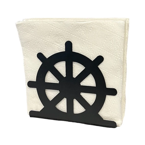 Dümen Temalı Siyah Metal Peçetelik - 4