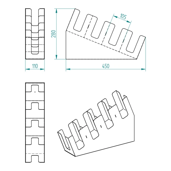 4 Bölmeli 16Oz ve 3 yuvalı Basamaklı Kahve Standı Düzenleyici Organizer Siyah Renkli Çok Bölmeli Kafe ve Self-Servis İçin Pratik Organizatör - 7
