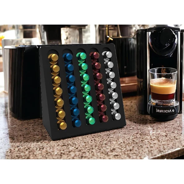 Kapsül Kahve Organizer Stand Model-2 Siyah - 5