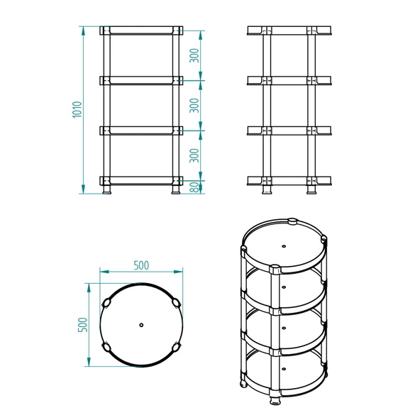 4 Raflı Oval Standlı Beyaz Sprey ve Aerosol Teşhiri - 2
