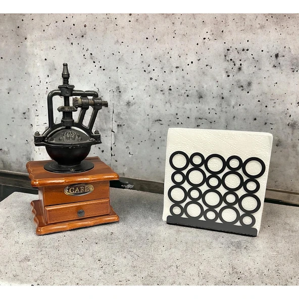 Modern Halka Tasarımıyla Zarif Sofralar: Siyah Renk Metal Peçetelik - 10