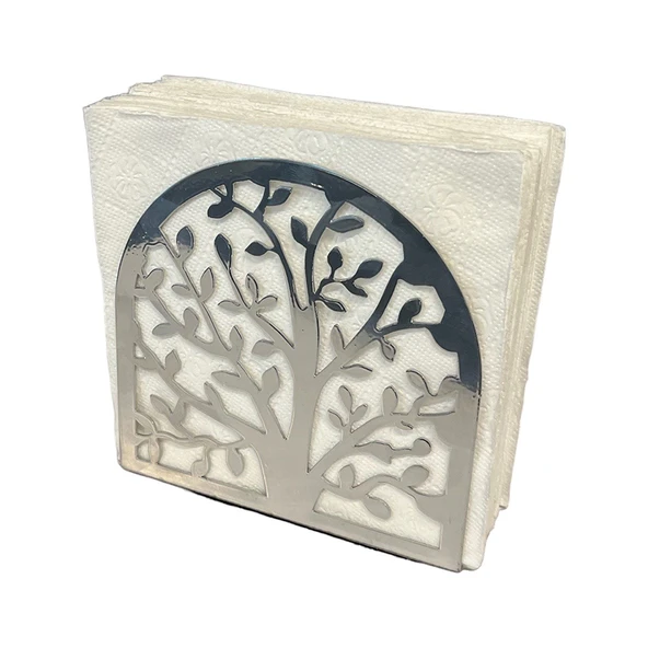 Hayat AğacıTemalı Gümüş Metal Peçetelik