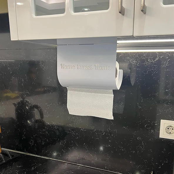 Home Sweet Home Temalı Beyaz Kağıt Rulo Havluluk - Resim 3