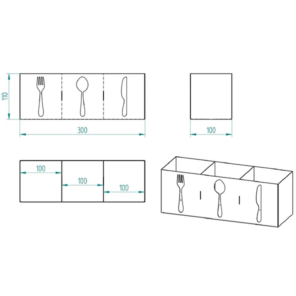 Ev & Endüstriyel Model Çatal Kaşık Bıçaklık Standı Siyah - 7