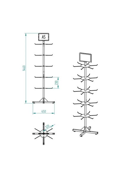5 Katlı Kancalı Ayaklı Stand Model 1 Beyaz - 8