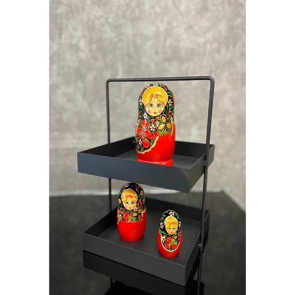 20x20 Siyah Tezgahüstü Mutfak ve Banyo Iki Katlı Organizer - 5